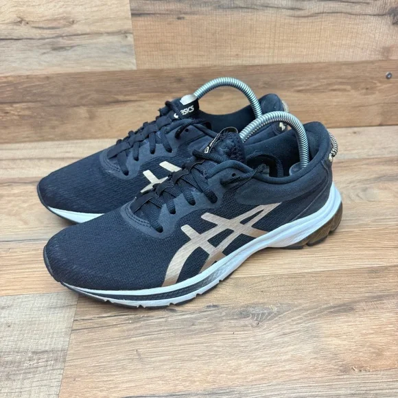 ASICS Dark Black & gold size 9 Athletic Sneakers - Picture 2 of 10